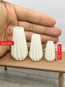 3件組塑膠微景觀迷你花瓶（不含植物）桌面小飾品，可用於花藝插花、仙女花園裝飾花瓶 - 3個/套花瓶 - 查看 4