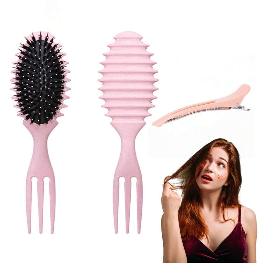Curly Hair Styling Brush - Define & Shape Curls (Pink) - Pink - View 1