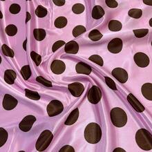 Polka Dot Print Satin Fabric In Various Colors, 1.40m, For Costumes And Parties. - Pink Brown Ball - View 5