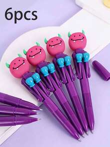 1pc/3pcs/6pcs Creative Stress-Relief Monster Bouncing Gel Pen 0.5mm Black Ink Gel Pen Fun Office Pen Student Pen Office/School Supplies - Boxing Style - View 7
