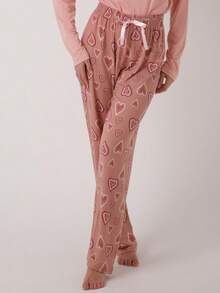 Smara Modas Women's Suede Pajama Pants For Winter Sleepwear - New Arrivals, Sizes M To G1 - Trái tim - Xem 3