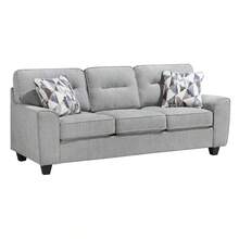 Durable Chenille Fabric Sofa W Decorative Pillows Blue Contemporary Living Room Furniture 1pc On-Site - 灰色 + 合板 + 現代風格 + 6 座 - 查看 7
