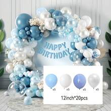 Bộ trang trí cổng bóng bay màu xanh nhạt 132 quả, bóng bay cao su màu trắng ngọc trai và xanh pastel nhồi bông kép kết hợp với bóng bay trong suốt, thích hợp cho tiệc mừng em bé trai, tiệc tiết lộ giới tính, đám cưới chủ đề mùa đông, tiệc sinh nhật chủ đề Frozen, tiệc nàng tiên cá, trang trí lễ rửa tội, lễ đặt tên, vòng hoa bóng bay sinh nhật đầu tiên. - Xem 7