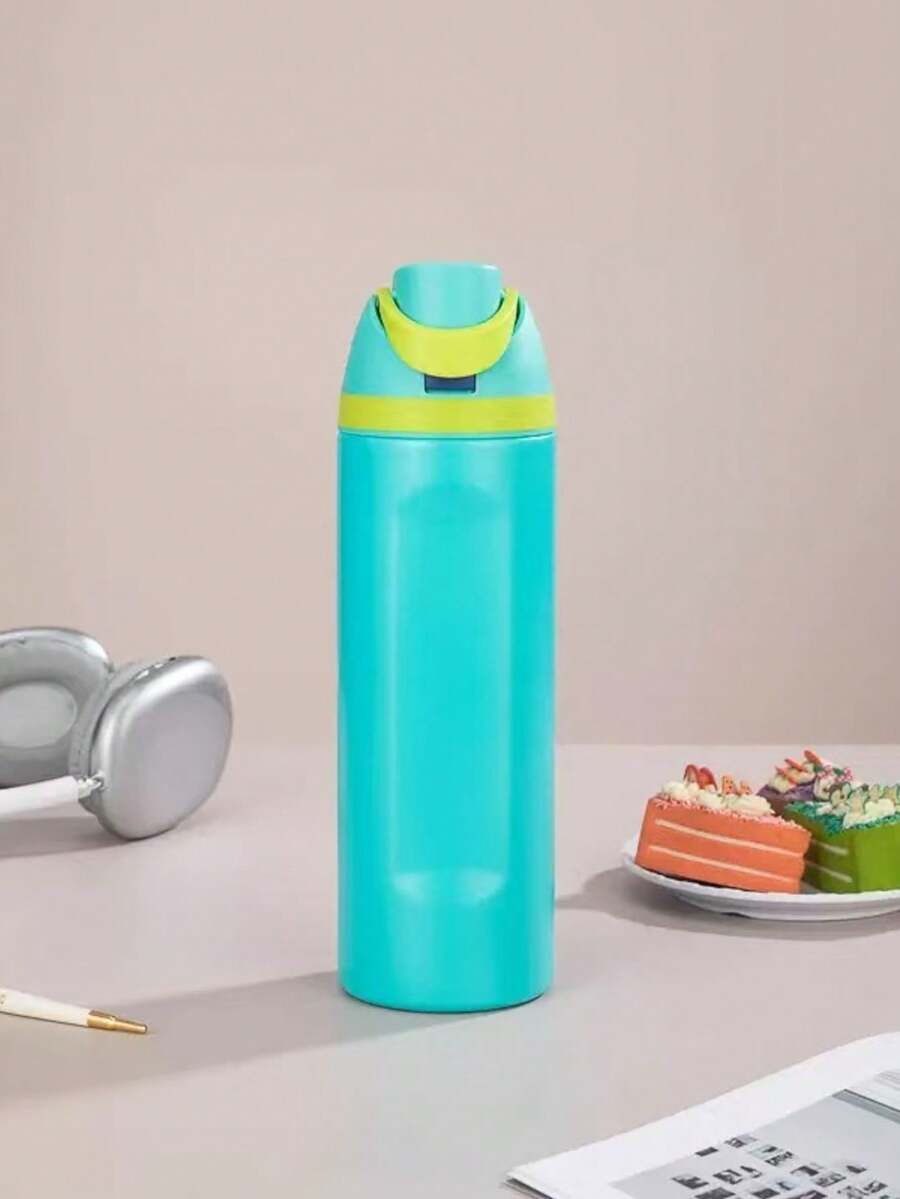 Botella de agua de acero inoxidable 800ml con pajita, de gran capacidad, adecuada para deportes al aire libre, portátil, con aislamiento al vacío, material de acero inoxidable, ideal para viajes, gran capacidad, adecuada para usar en restaurantes deportivos.
