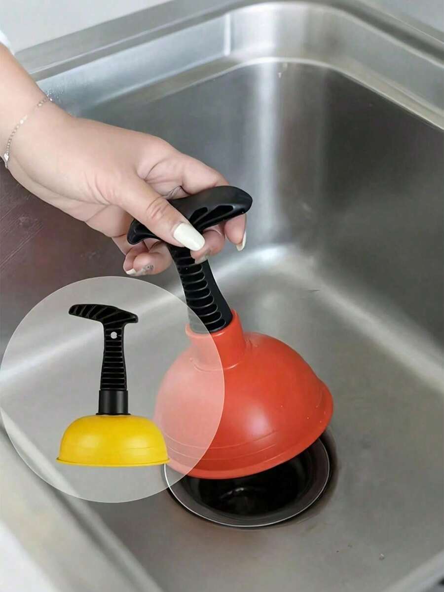 1个马桶搋子,水槽搋子,堵塞清除器,毛发去除管道疏通器,小巧耐用的水槽和排水管搋子,适用于厨房和浴室,可用于厨房水槽、浴室水槽、淋浴房和浴缸,大号波纹管,适用于商业和住宅用途,疏通排水管 - 常規 - 查看 1