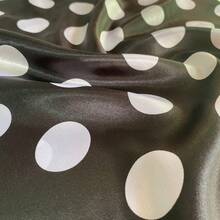 Polka Dot Print Satin Fabric In Various Colors, 1.40m, For Costumes And Parties. - Black Polka Dot White - View 2