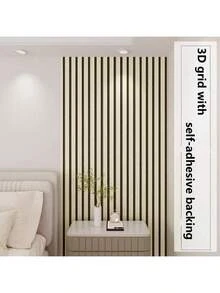 45x100cm/300cm/500cm Beige Wood Grain Cream Ins Style Self-Adhesive Wallpaper, PVC, Bedroom Vanity Rental Renovation Warm Space Waterproof Removable Soft Clean DIY Wall Paper - Beige - View 9