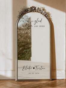 Customized Wedding Mirror Stickers, Suitable For Baby Shower, Party, Event, Personalized Welcome Sign, Personalized Mirror Vinyl Stickers, Reception Area Decor, Birthday, Graduation Ceremony And Other Occasions. They Have Multifunctionality, Adjustability, Mildew Resistance, High Decorative, Self-Adhesive, Cute, Fashionable, Customizable, Unique And Personalized Features. - Multicolor - View 2