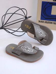 1 Pair Comfortable & Easy-To-Wear Arabic Style Slippers, Suitable For Infants & Children To Wear Indoors And Outdoors In Summer - Grey - View 5