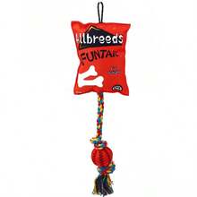 Potato Chip Shaped Dog Toy With Sound, Crinkle Paper Sound Toy, Rope Knot Interactive Treat Dispenser Chew Toy, Dental Care & Durable, Suitable For Small/Medium Dogs & Puppies - Multicolor - View 14