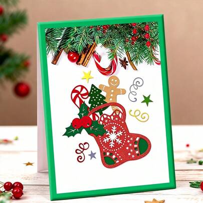 1 Piece Christmas Scrapbooking Die - Ideal For Papercrafting, Card Making, Scrapbooking And DIY Album Decorating, The Die Features Durable Metal Construction.