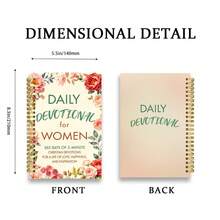 Women'S Daily Devotion Annual Diary | Pink Brown Flower Elements, 365 Days Of 5-Minute Christian Devotion, Lined Paper, Includes Daily Meditation, Group, Christmas & Daily Gifts Faith Life Notebook - A - View 2