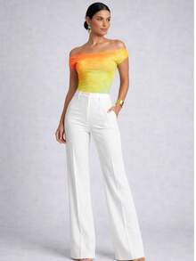 Women's Off-Shoulder Blouse In Premium Supplex Fabric – Elegance - 彩色 - 查看 1