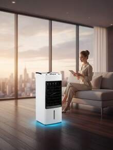 DOSYU Ventilador Portátil Enfriador Aire Acondicionado Clima Frío Color Blanco Termómetro Termostato Cooler Silencioso Abanico 3 Velocidades Ajustables Capacidad del Depósito de Agua 4.5 Litros - Tipo de Enchufe B USA (110-127V) - Ver 4