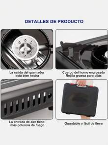 DeTODO Estufa de Gas Portátil Para Exteriores, Para Uso Doméstico, Acampar, Amigos, Emergencia - ne - Ver 4