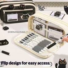 2026 New Arrival Popular Black Cat Design Large Capacity Multi-Functional High-Quality INS Style Pencil Case - Black and Gold Series Cat 9-layer Pencil Case - View 9