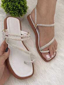 Elegant Beach Party Casual Outdoor Sparkling Rhinestone Beach Party - 白指 - 查看 1