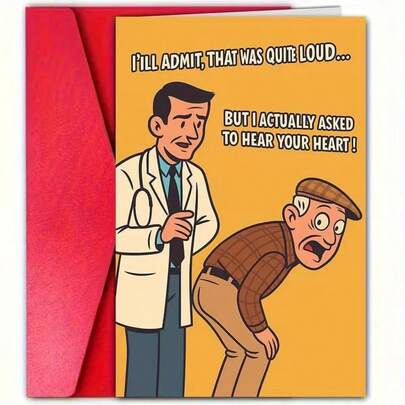 1Pc Fun Doctor And Patient Greeting Cards, Especially Suitable For Healthcare Workers Or Anyone Who Needs A Relaxed Smile On Birthdays Or Special Occasions