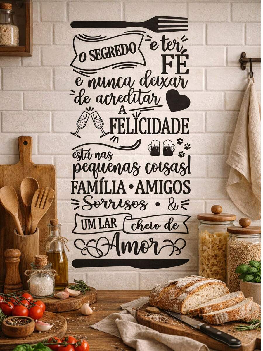 Adesivo decorativo de parede frase o segredo - PORTANTO - Visão 1