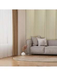 45x100cm/300cm/500cm Beige Wood Grain Cream Ins Style Self-Adhesive Wallpaper, PVC, Bedroom Vanity Rental Renovation Warm Space Waterproof Removable Soft Clean DIY Wall Paper - Beige - View 6