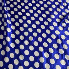 Polka Dot Print Satin Fabric In Various Colors, 1.40m, For Costumes And Parties. - Blue Polka Dot White - View 6