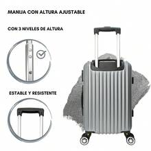 Maleta De Mano Para 10 Kg Ligera Rigida Impermeable - Plateado - Ver 6