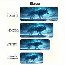 Extra-Large Electric Wolf Light-Up Mouse Pad With Non-Slip Rubber Base - Glowing Wolf Design, USB-Powered Lighting, Compatible With PC And Laptops - A - View 2