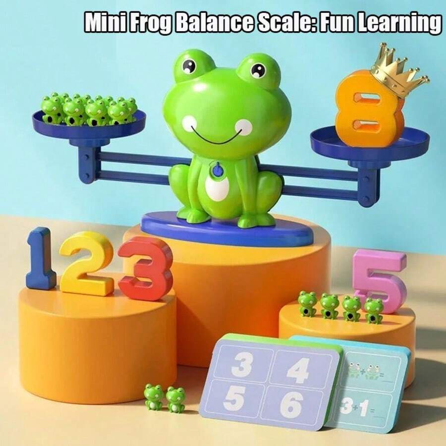 Children's Balance Scale, Balance Scale, For Learning Math Numbers, Frog-Shaped, Allowing Children To Learn While Playing, Educational Toy, Developing Intelligence, Enhancing Children's Enthusiasm For Learning, Children's Math Tool, Affordable Model For Personal Use - màu xanh lá - Xem 1