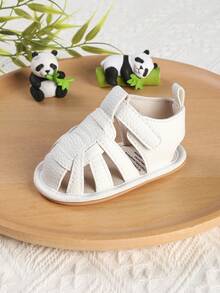 1 Pair Unisex Toddler Breathable Anti-Slip Sandals, Suitable For 0-1 Year Old Infant Boys And Girls, Fit For 1-12 Months Infants, Suitable For Spring, Summer And Autumn - White - View 4
