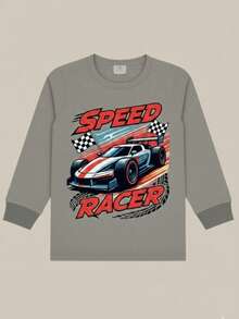 Set Of 4 Long-Sleeved Boys' T-Shirts With Fun Prints - School T-Shirts For Spring, Summer, And Autumn - 彩色 - 查看 11