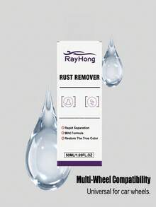 rayhong 1pc/50ml Car Wheel Rust Remover. Quickly Dissolves Brake Dust And Oil Stains, Decomposes Rust On Wheel Surface Without Damaging Wheel Paint. Will Not Corrode Metal And Rubber Components. - Liquid - View 4