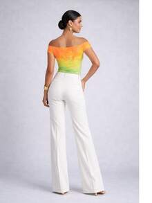 Women's Off-Shoulder Blouse In Premium Supplex Fabric – Elegance - 彩色 - 查看 2