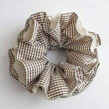 1个女士格子蕾丝发圈，时尚显腰发带，可扎发髻、马尾辫等。 - 彩色 - 查看 12