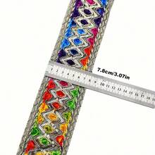 1/5碼彩色刺繡蕾絲，復古裝飾飾邊，DIY縫紉與編織配件，多色可選，手工藝與縫紉用品禮品包裝，婚紗裝飾，DIY衣物與初學者縫紉 - 彩色 - 查看 3
