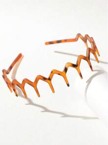 2pcs/3pcs/4pcs Fashion Non-Slip Headbands, Glossy Black And Leopard Print Combination, Stylish Headband With Teeth Wave Design, Home Skincare Headband, Suitable For Daily Face Washing Or Makeup - Multicolor - View 9