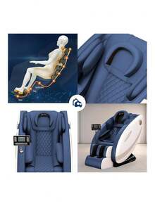 Sillón de Masaje Gravedad Cero, Terapéutico de Cuerpo Completo con Control Remoto (95 * 73 * 150 Cm). Bluelander - Azul Marino - Ver 6