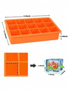 15-Cavity Ice Cube Tray, Multipurpose Home Chocolate Mold With Removable Lid, Stackable Ice Cube Trays For Freezing Cocktails, Whiskey And Kitchen Use - Multicolor - View 5