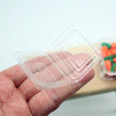 1/12比例迷你透明快餐盒套装（5个） - 非常适合装饰迷你厨房或客厅 - 绝佳礼物