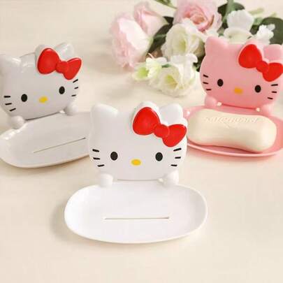 Sanrio 1个Hello Kitty皂碟，浴室壁挂式皂架，无需钻孔