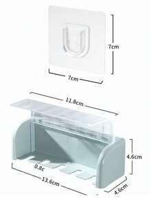 1 pezzo Porta spazzolini da denti montato a parete con 5 slot, organizer per spazzolini da denti a prova di polvere e impermeabile per il bagno, senza bisogno di forare, disponibile in 3 colori - Multicolore - Visualizzare 4