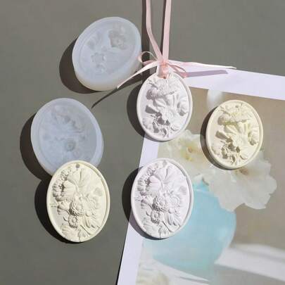 1个菊花吊坠硅胶模具，石膏香石，手工工艺品，适用于家居装饰、氛围派对及其他家居装饰
