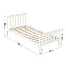 3ft Single Wooden Bed Frame In White - White - View 2