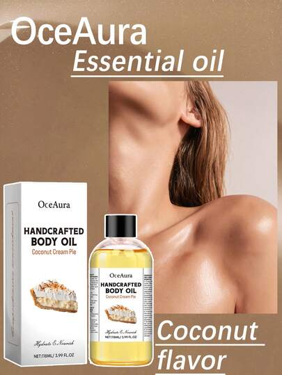 1 Flasche (118ml) Kokos-duftendes Körper-Massageöl, nährend, feuchtigkeitsspendend, entspannend, hydratisierend, Körper-Pflegeöl, langanhaltender Duft, Tägliche Pflege Öl