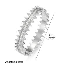 1pc White Fashion Rhinestone Bracelet, Adjustable Elegant Bangle, Luxury Jewelry Suitable For Wedding, Valentine's Day Gift, Daily Wear - Multicolor - View 6