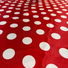 Polka Dot Print Satin Fabric In Various Colors, 1.40m, For Costumes And Parties. - Red Polka Dot White - View 4