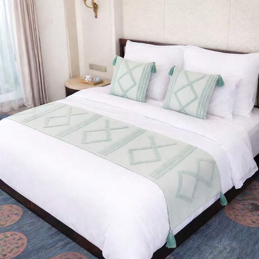 ILOVEHOME-Camino de Cama 70x210 Largo – Carrera de Cama 100% Poliéster para Pie de Cama, Decoración de Dormitorio, Facil cuidado (cojines no incluidos) - Modelo-5 - Ver 1