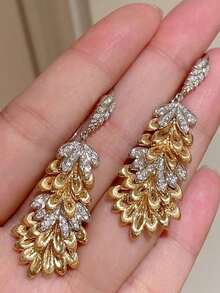 1 Đôi bông tai dáng dài đính đá Cubic Zirconia thanh lịch dành cho nữ, thích hợp làm quà tặng đám cưới, lễ đính hôn, kỷ niệm, tiệc tùng hoặc quà Valentine. - 1 # - Xem 6