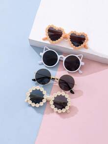 8 Pieces - New Children's Eyewear Set, Cute Little White Flower Eyewear, Various Styles Of Eyewear Sets - Suitable For Outdoor Use. Fashionable Props For Taking Photos On The Beach And By The Sea - Multicolor - View 10