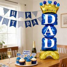 Balon folie DAD 157,48 cm, decorațiune pentru petrecerea de ziua tatălui, suvenir aniversar, balon de Ziua Tatălui, balon mare, decor pentru petrecere - Balon cu bază de Ziua Tatălui de 157,48 cm - Vizualizare 4