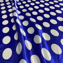 Polka Dot Print Satin Fabric In Various Colors, 1.40m, For Costumes And Parties. - Blue Polka Dot White - View 4